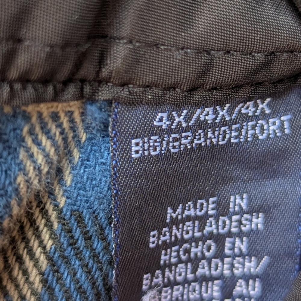 Wrangler Blue Black Tan Plaid Pearl Snap Western LS Shirt Size 4X 100% Cotton - Picture 3 of 7